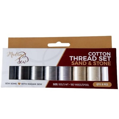 Cotton Thread Set   8 Small Spools   100% Cotton Thread for Sewing Machine & ...