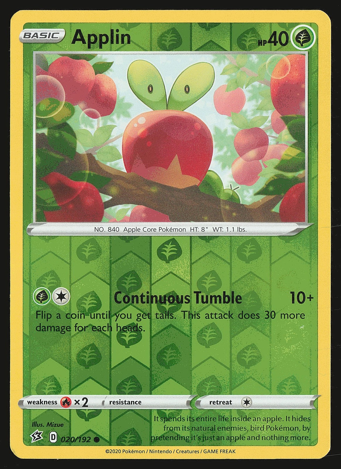 SWSH02: Rebel Clash Applin (20) #020/192 Reverse Holo Pokemon Card