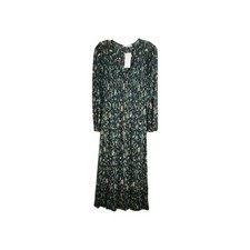 MNG Mango Womens Size Small  Green Long Sleeved Flowy Floral Maxi Dress