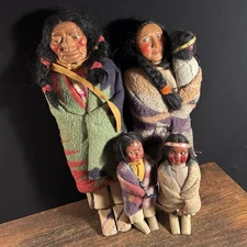Vintage Skookum Bully Good Doll Lot USA Native American Family