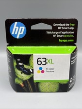 Genuine HP 63 XL Tri Color Ink Cartridge High Yield OEM Original Sealed Nov 2024