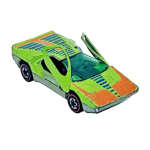 Vintage 1974 Hot Wheels Redline Carabo Lime Green Flying Colors GUC