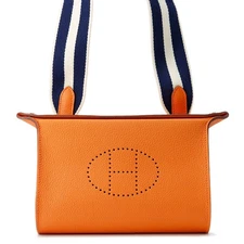 HERMES Videpoches Shoulder Bag Togo Leather Orange