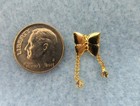 Vintage Gold Tone Stick Lapel Pins - Butterfly, Pearl Apple, Carved Shell Cameo — photo 6
