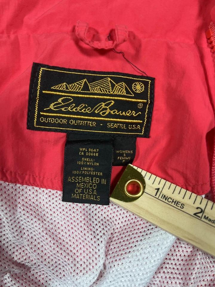 Chaqueta cortavientos vintage Eddie Bauer para mujer pequeña de nailon al aire libre años 90 cremallera Foto 4 de 4