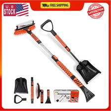 42'' Ice Scraper and Extendable Snow Brush Emergency Snow Shovel Snow Broom with