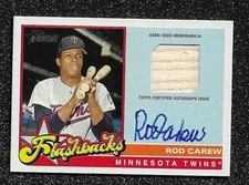 ROD CAREW 2025 Topps Heritage High Number SSP Flashback Relic Auto - 6/25!
