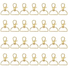 35Pcs 1" Swivel Clasp Hooks Swivel Lobster Claw Clasp Lanyard Snap Hook Gold