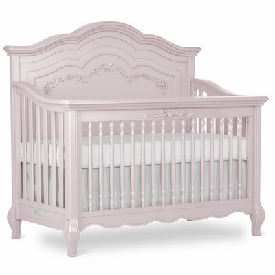 Evolur Aurora 5-in-1 Convertible Baby Crib Dusty Rose Full Queen Anne Nursery
