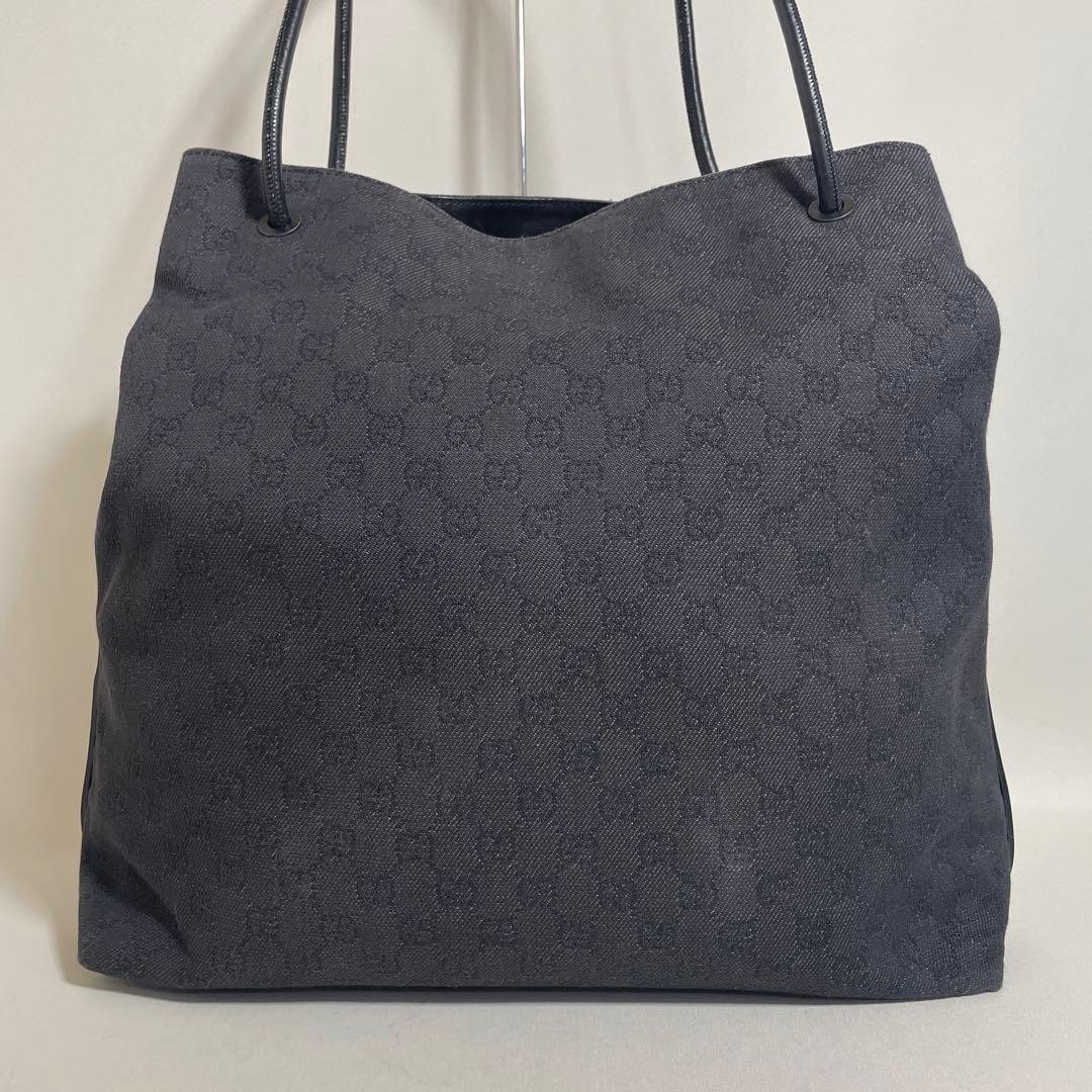 Gucci GG Canvas Tote Bag Black Leather Trim Excellent Condition thumbnail 3