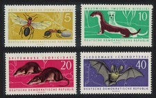 Ants Bats Weasel Shrew Animals 4v GDR 1962 MNH SG#E608-E611 MI#869-872