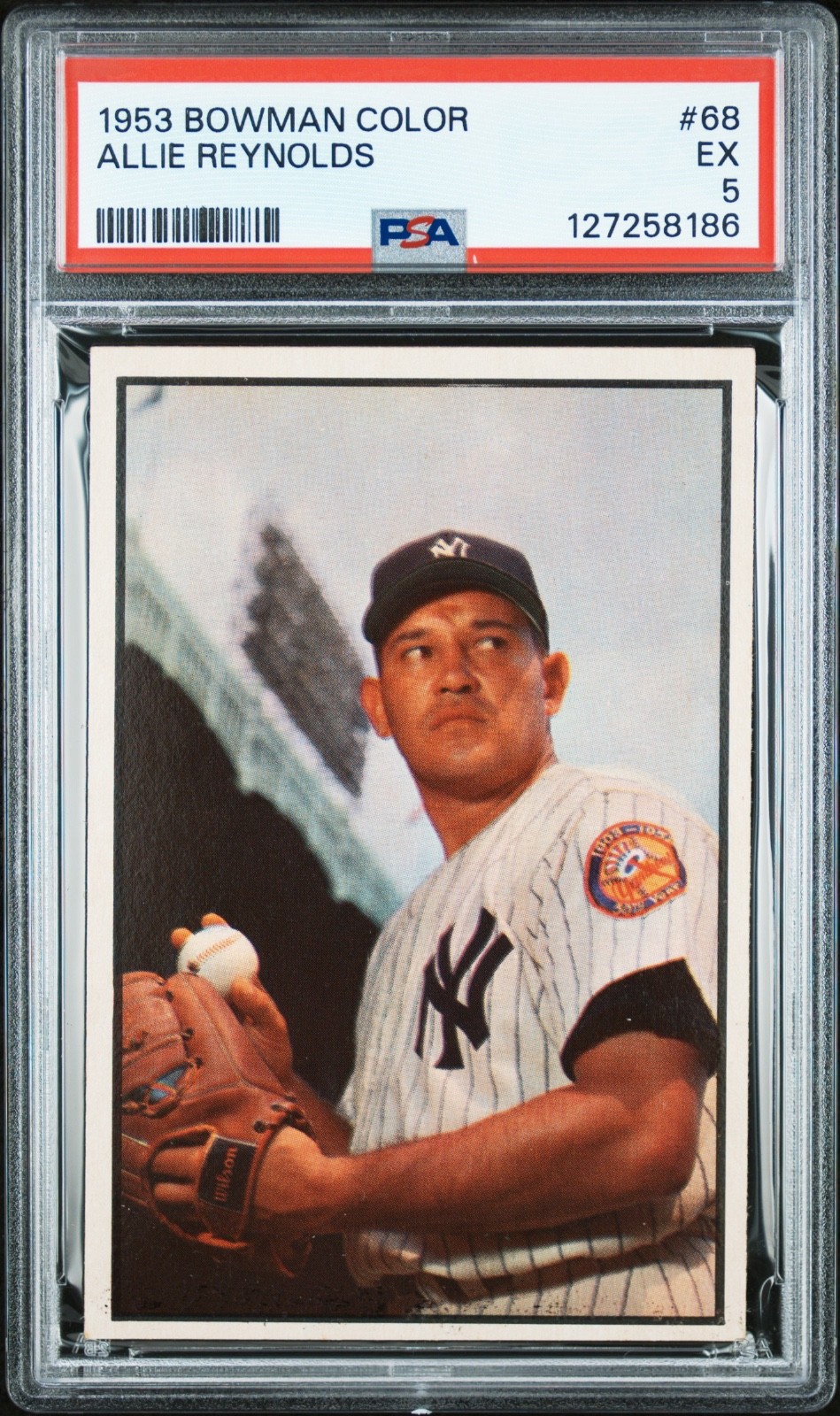 1953 Bowman Color - Allie Reynolds #68 PSA 5 EXCELLENT SHARP CORNERS