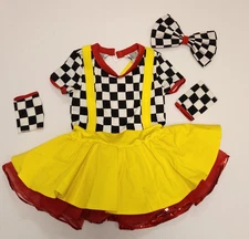 Weissman MC 12948 Tap Jazz Hip Hop Dance Costume Yellow Red Black & White Checks