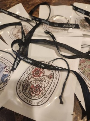 Diptyque Car Air Fresheners Set Of 4 With Ribbon. Sealed.