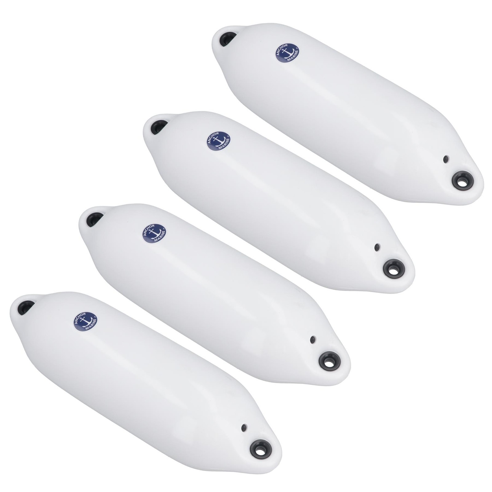 Boat Fender White Anchor Marine 4pk 11cm x 40cm Yacht Bumper Mooring Buoy