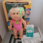 Vintage Cabbage Patch Kids Splash N Tan Doll Blonde Hair Open Box 1991 READ