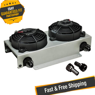 Derale 15840 19 Row Hyper-Cool Dual Cool Remote Cooler, -8AN