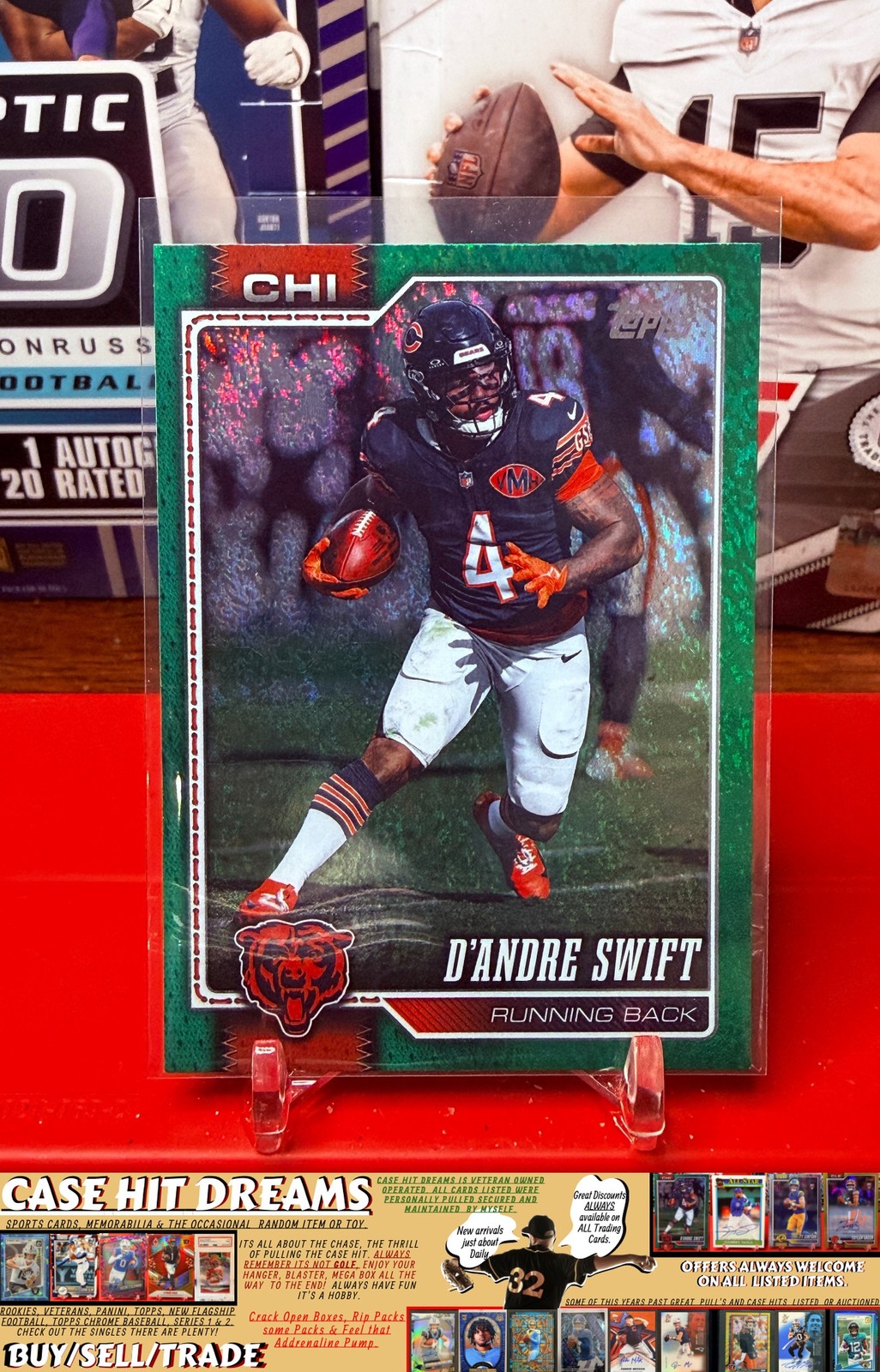 2026 Topps Flagship D’Andre Swift Green Holo Foil #/99 #37