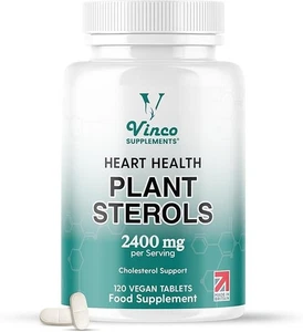 Stérols végétaux 2400mg Comprimés par service , soutient le cholestérol & Santé cardiovasculaire