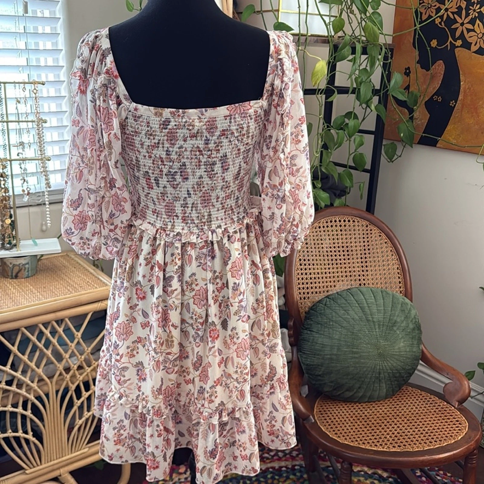 UNDERCOVER Mini Abito Super Natural by Secret Mission Greenport Floreale Paisley Smocked