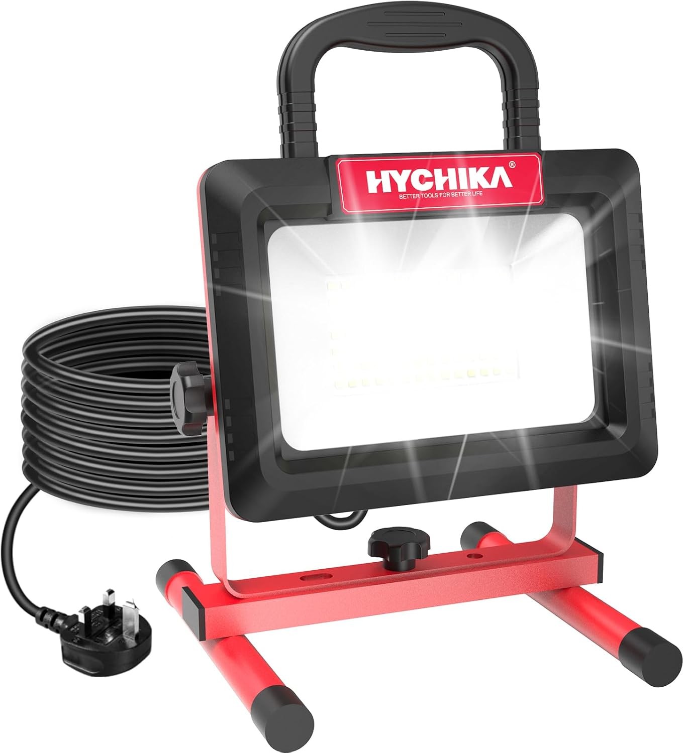 HYCHIKA LED Work Light, 100W 12000LM Construction Light, IP65 Waterproof Job Si