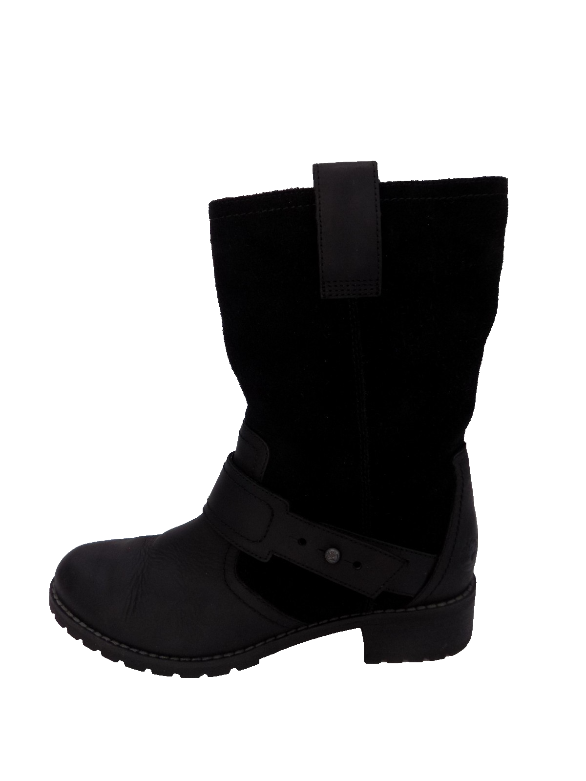 SAOLA Stivali Timberland neri pelle scamosciata taglia 5 donna tacco basso suola grossa