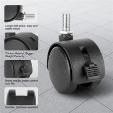 Bird Cage Replacement Caster Wheels (Set of 4) for Large Cages - Black