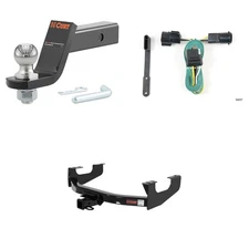 CURT Tow Package 2in Trailer Hitch, Wiring, 45056 Ball Mount Pin & Clip - #13355