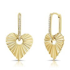 PICKBEAU Gold Small Heart Hoop Earrings for Women 14K 2 cm,