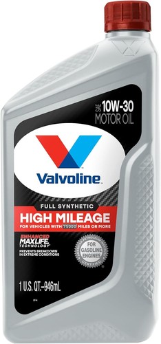 Full Synthetic High Mileage with MaxLife Technology 10W-30 Motor Oil 1 QT - Picture 2 of 9