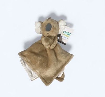 Carter s Child of Mine Koala Bear Baby Lovey Security Blanket Tan Satin NEW!!