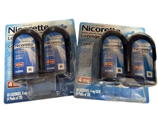 2x Nicorette Coated Ice Mint Lozenges  4mg 160 Total Count Exp 02/27 8 Vials NEW