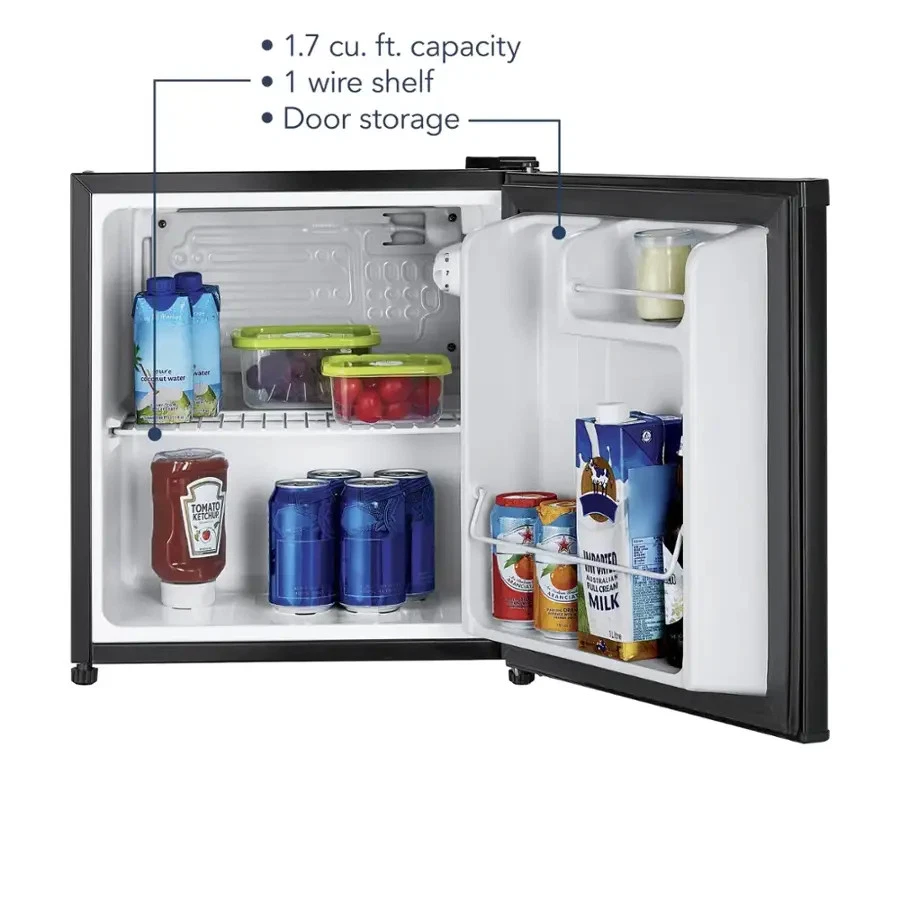 Insignia - 1.7 Cu. Ft. Mini Fridge with ENERGY STAR Certification - Black - Image 3 of 4