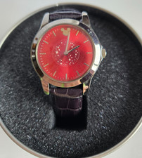 VTG Disney Mickey Mouse Watch 75 Years of Fun Tin MC1077DCP Red Dial Black Band