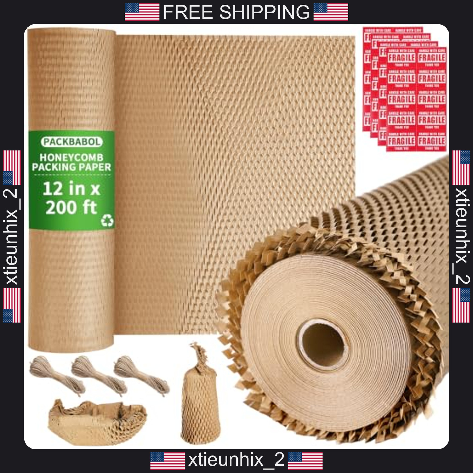 Honeycomb Packing Paper 12 inch x 200 ft Eco-Friendly Cushioning Wrap