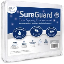 Full Size SureGuard Box Spring Encasement - 100% Waterproof, Bed Bug Proof, H...