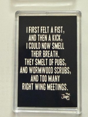 The Jam, 70's New Wave Band, Down In The Tube station Lyrics, Fridge Magnet