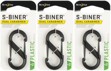 Nite Ize S-Biner Plastic Dual Carabiner 2 - Black 3-Pack 