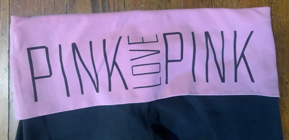 Vintage Victoria's Secret Love PINK Fold Over Yoga Pants Y2K 2000 Sz S VS - Image 2 of 4
