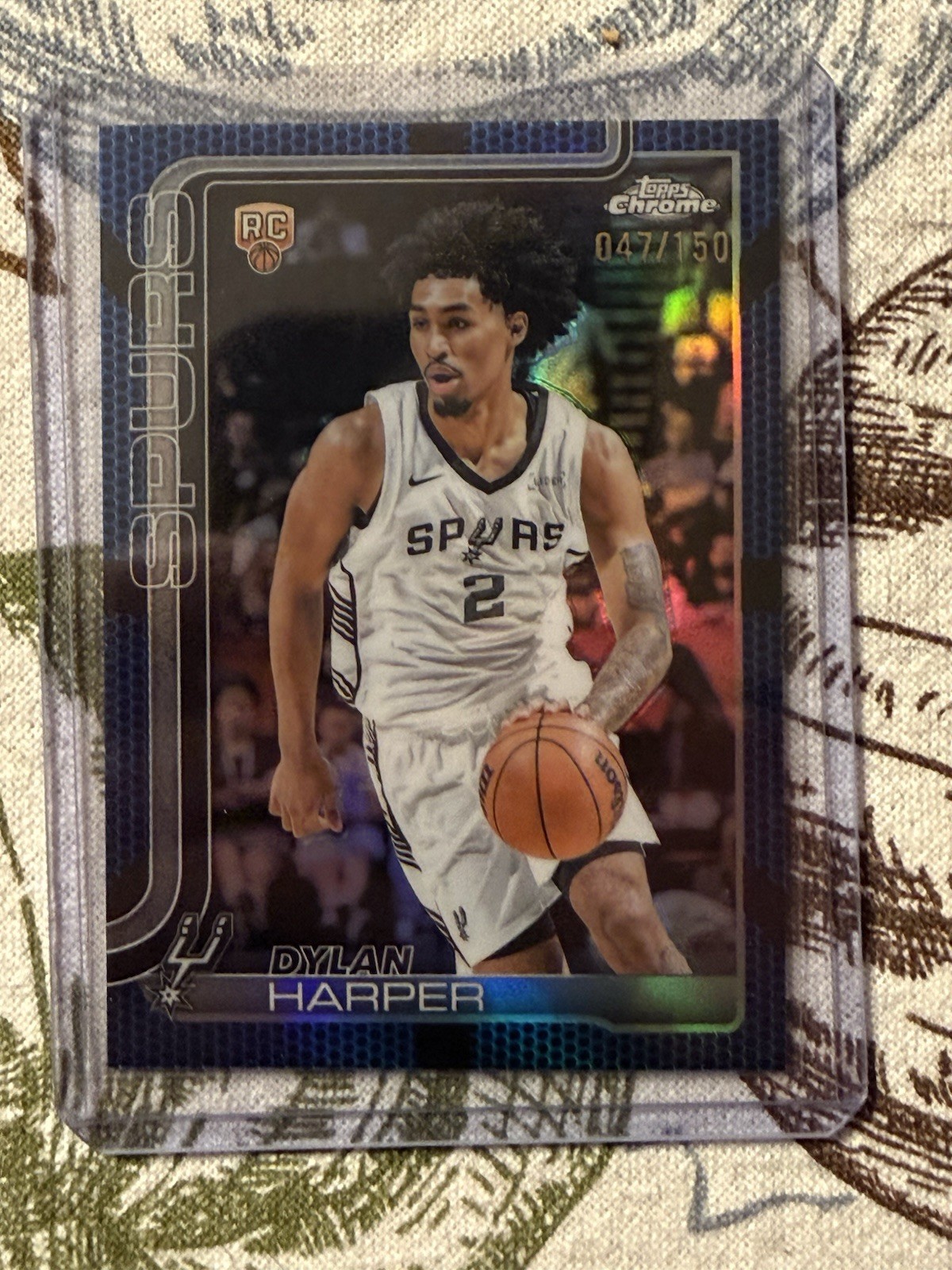 2025-26 Topps Chrome - Dylan Harper #252 Blue Basketball Refractor /150 (RC)