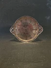 VTG Pink Jeanette Cherry Blossom 2 Handled Cake Plate