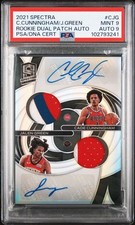 2021-22 Spectra Cade Cunningham/Jalen Green Rookie Dual Patch Auto 14/25 PSA 9/9