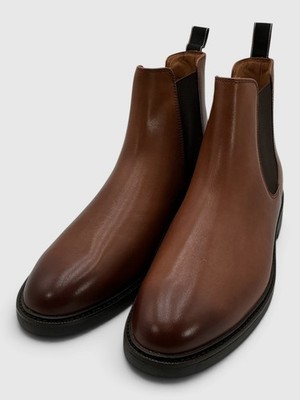 Polo Ralph Lauren Asher Men's Size 10.5 Tan Leather Chelsea Boots NIB