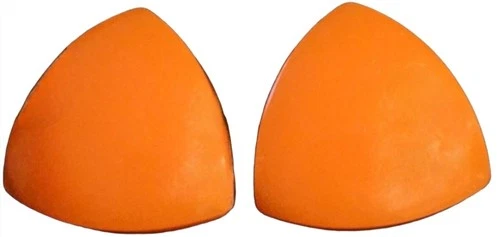 VINTAGE 1930s Bakelite Clip-On Earrings Orange Triangle Jewelry 1"L