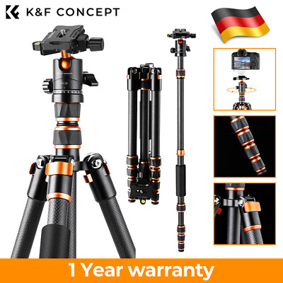 K&F CONCEPT 62'' Carbon Kamera-Stativ Heavy Duty Tripod 360° Kugelkopf Fotostativ
