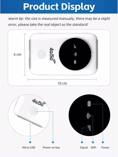 Wireless 4G 5G LTE Mobile Hotspot Router Unlocked-WiFi Portable MiFi Broadband - Bild 8 von 11