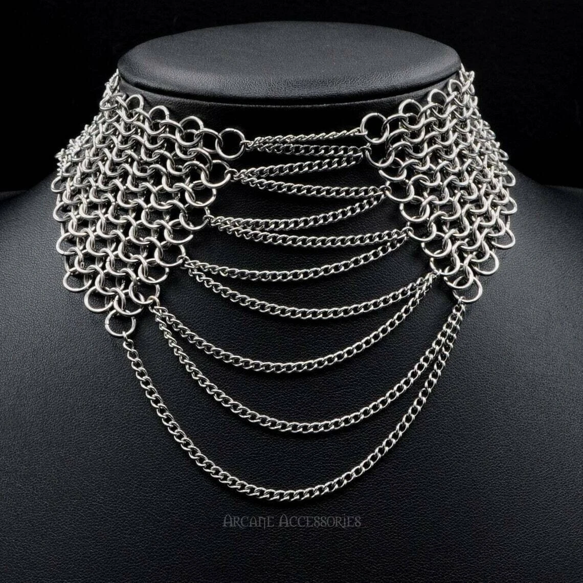 CHAIN MAIL NECKLACE EUROPEAN ALUMINIUM BUTTED CHOKER VALENTINE