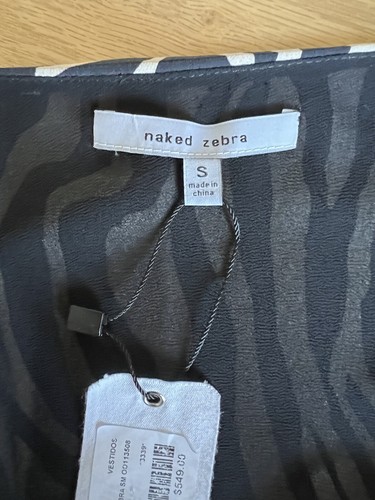Naked Zebra Strappy Mini Dress w/ Brown Black Zebra Print Small NWT - Picture 3 of 3
