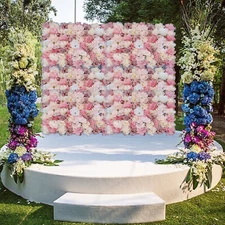 Flower Wall Panel Artificial Flower Wall Backdrop Flower Decoration 12 Pcs