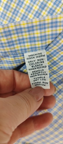 Ralph Lauren Shirt Men Medium Blue Yellow Plaid Short Sleeve Button Down Pony - Picture 7 of 8